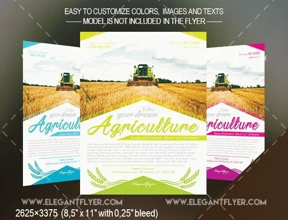 Modern Photo Agriculture Company Flyer and Facebook Cover Template 1