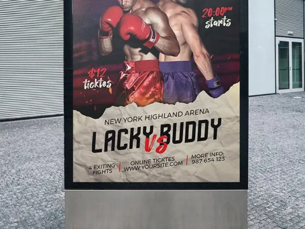 Modern Photo Boxing Poster Template 1