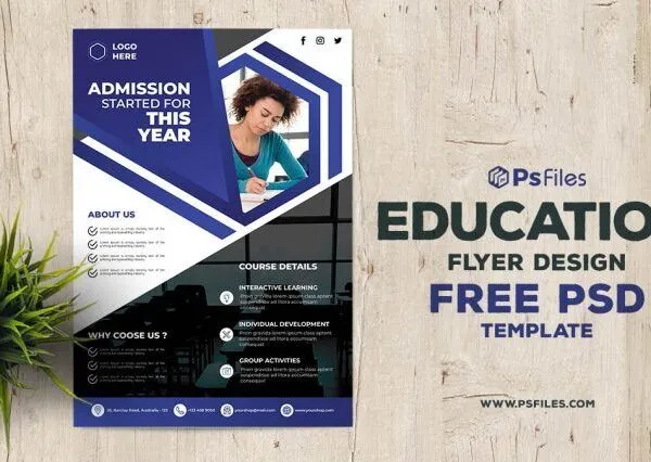 Modern Photo College Education Flyer Template 1
