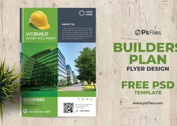 Modern Photo Construction Company Flyer Template 1