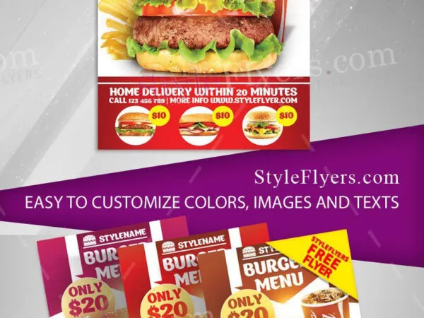 Modern Photo Fast Food Menu Flyer Template 1