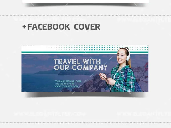 Modern Photo Travel Agency Flyer Instagram Post and Facebook Cover Template 1