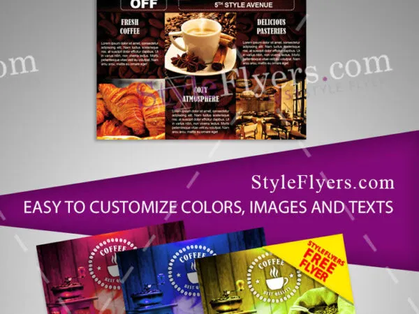 Modern Photorealistic Cafe Promotional Flyer Template 1