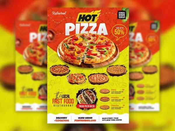 Modern Pizza Shop Flyer Template 1