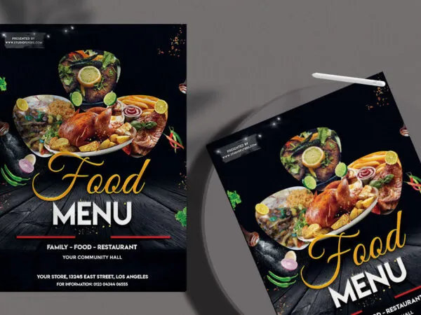 Modern Playful Food Menu Flyer Template 1