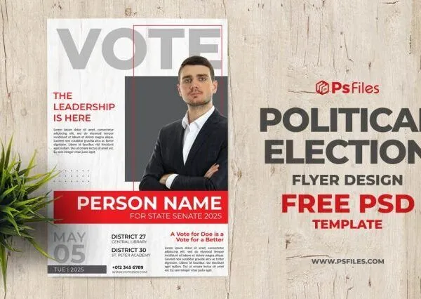 Modern Political Election Flyer Template 1