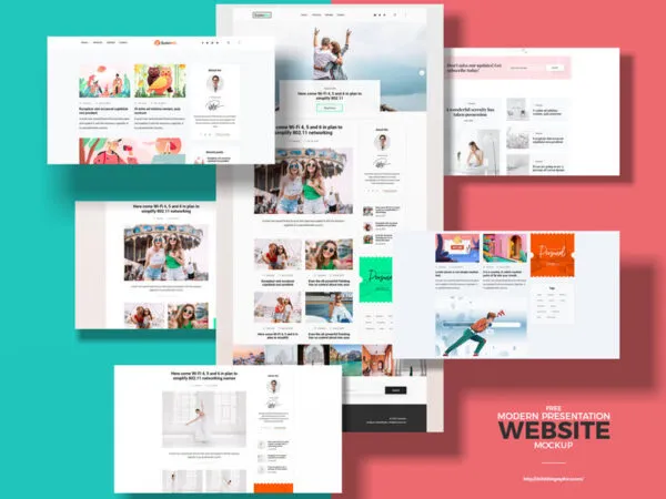 Modern Presentation Grid Website Mockup 1