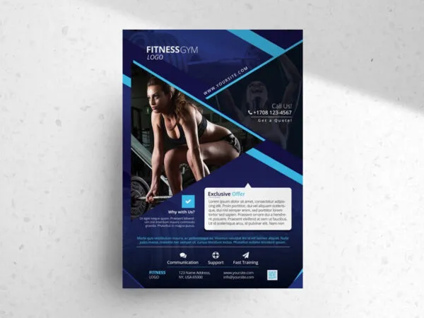 Modern Professional Fitness and Gym Flyer Template 1
