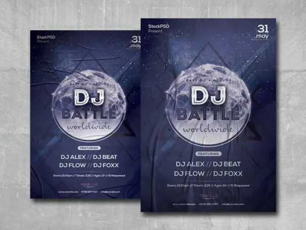 Modern Purple Nightclub Party Flyer Template 1