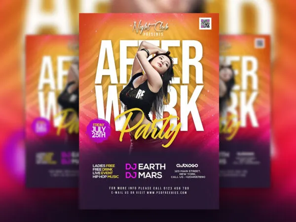 Modern Radiant After Work DJ Party Flyer Template 1