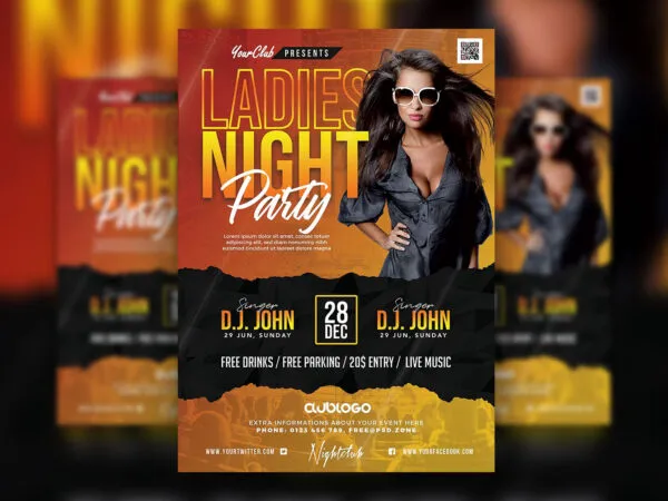 Modern Radiant Ladies Night Party Flyer Template 1
