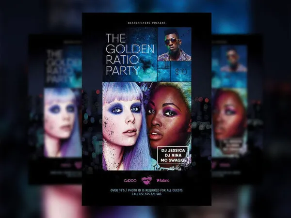 Modern Ratio Party Flyer Template 1