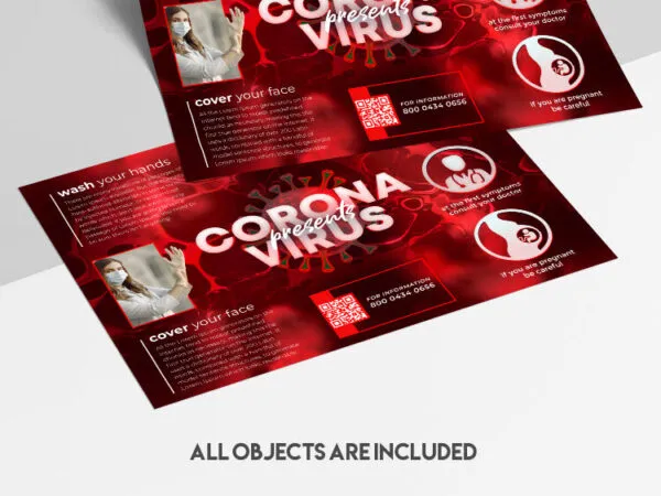 Modern Red Corona and Health Care Flyer Template 1