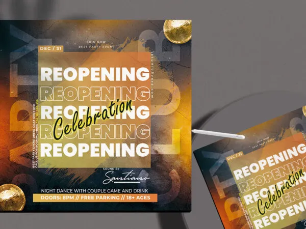 Modern Reopening Business Flyer Instagram Template 1