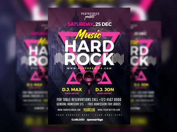 Modern Rock Music Party Flyer Template 1