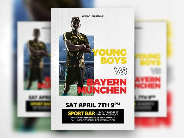 Modern Soccer Game Day Flyer Template 1