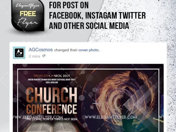 Modern Sparkle Church Event Flyer Instagram Post and Facebook Cover Templates 1