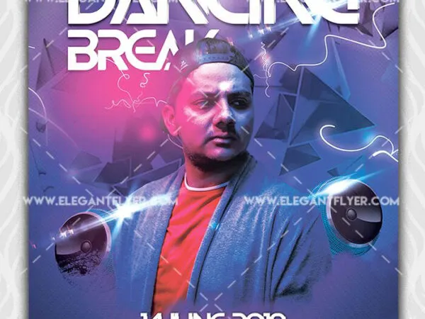 Modern Sparkly Break Dance Flyer Template 1
