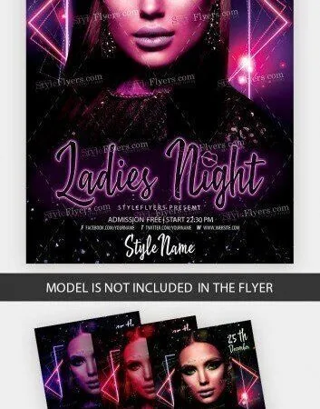 Modern Sparkly Ladies Night Flyer Template 1