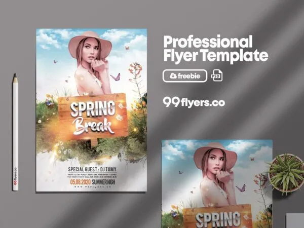 Modern Sparkly Spring Event Flyer Template 1