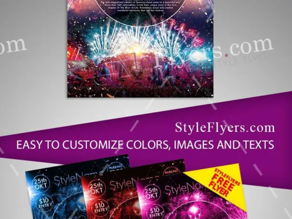 Modern Sparkly Tomorrowland Festival Flyer Template 1