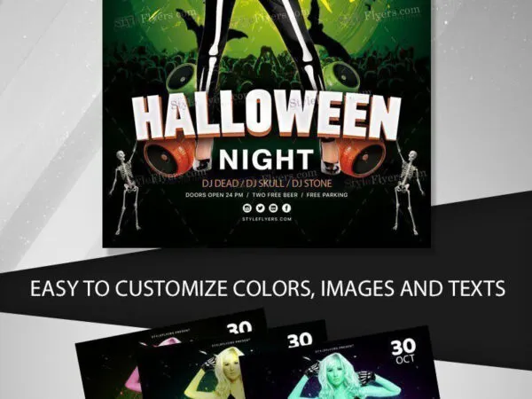 Modern Spooky Halloween Party Flyer Template 1
