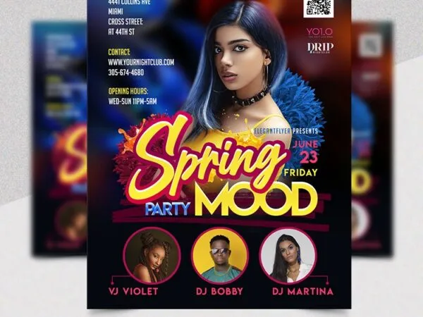 Modern Spring Party Flyer Template 1