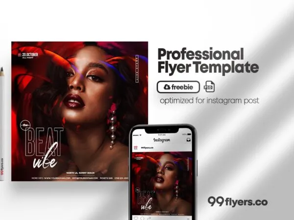 Modern Square Club Party Flyer Instagram Template 1