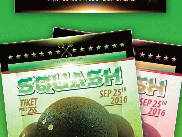 Modern Squash Game Flyer Template 1