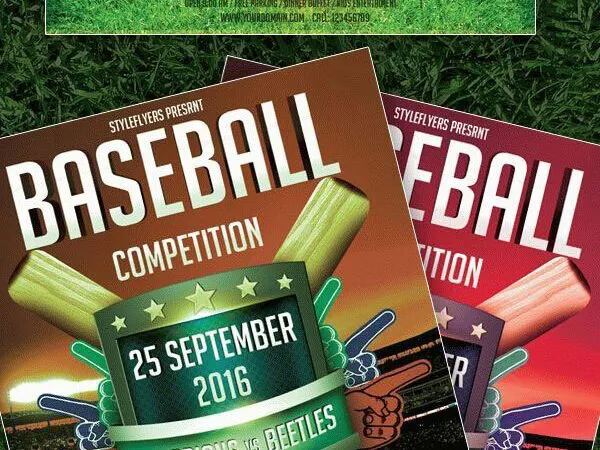 Modern Stadium Baseball Competition Flyer Template 1