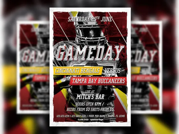 Modern Stadium Football Event Flyer Template 1