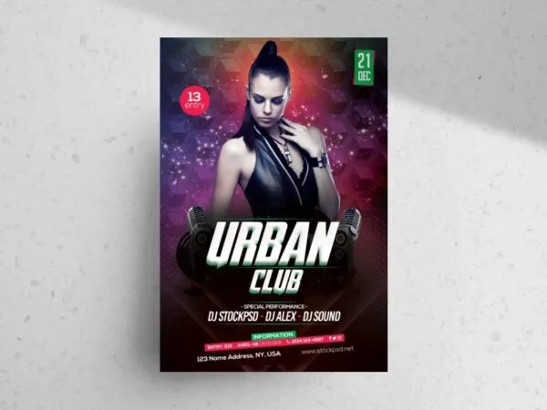 Modern Starry Nightclub Party Flyer Template 1