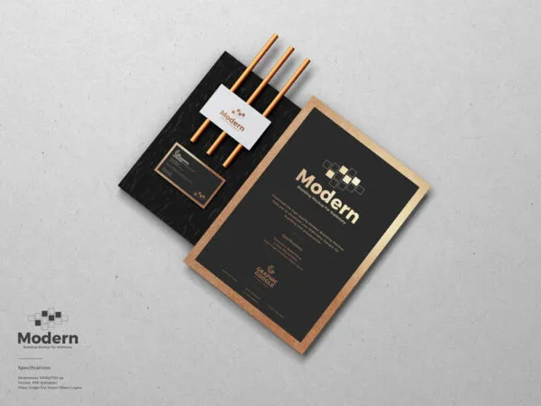 Modern Stationery Pencil Holder Branding Set Mockup 1
