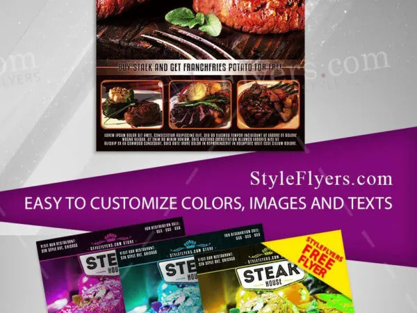 Modern Steak House Flyer Template 1