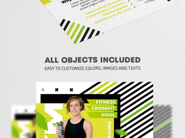 Modern Stripe Gym Flyer Template 1