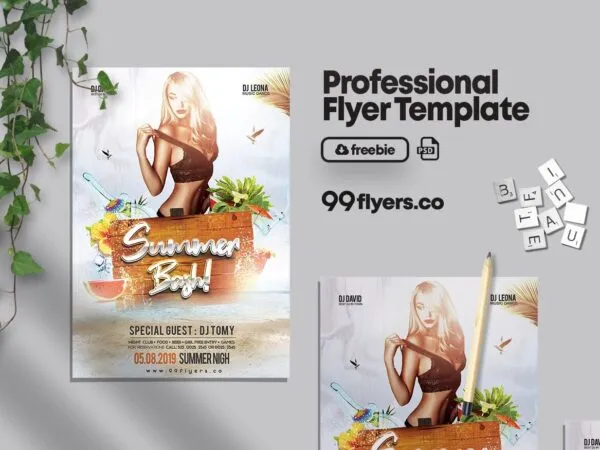 Modern Summer Bash Flyer Template 1