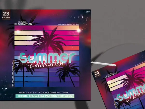 Modern Summer Event Flyer Instagram Template 1