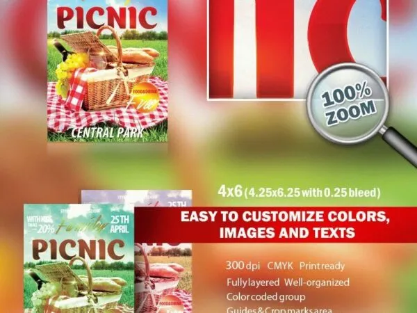 Modern Summer Family Picnic Flyer Template 1