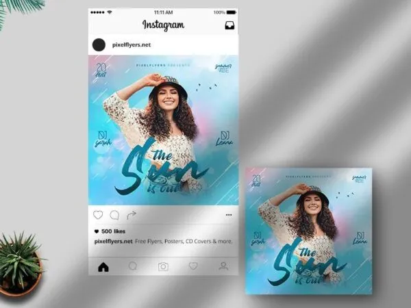 Modern Summer Party Instagram Post Template 1
