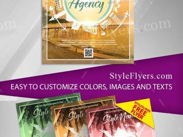 Modern Sunset Travel Agency Flyer Template 1