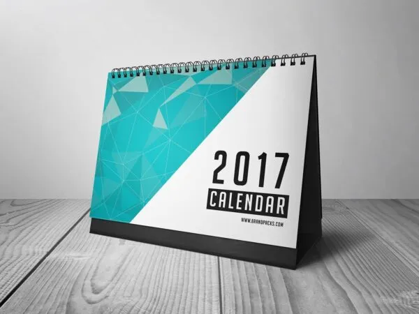 Modern Table Calendar Template Featuring Geometrical Patterns 1
