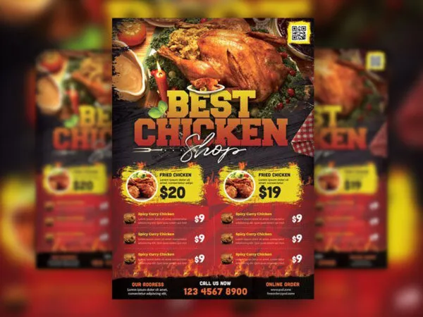 Modern Table Restaurant Advertising Flyer Template 1