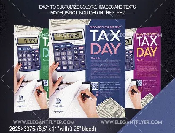 Modern Tax Day Flyer and Facebook Cover Template 1