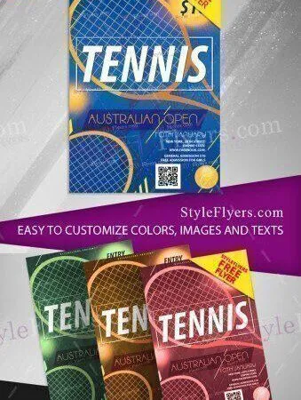 Modern Tennis Tournament Flyer Template 1