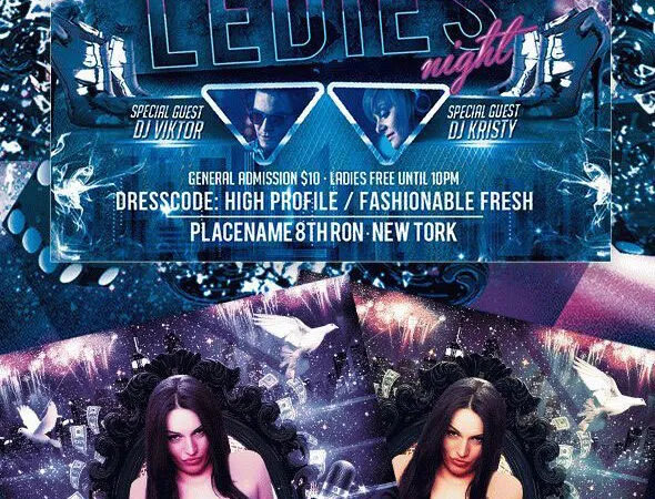 Modern Throne Ladies Night Flyer Template 1