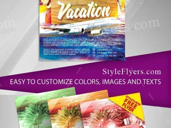 Modern Tropical Summer Vacation Flyer Template 1