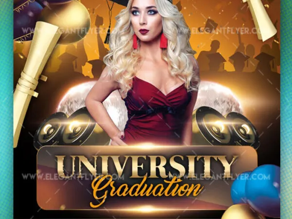 Modern University Graduation Flyer Template 1