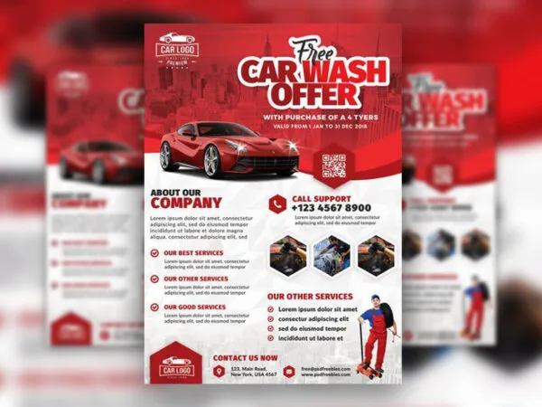 Modern Urban Car Wash Services Flyer Template 1