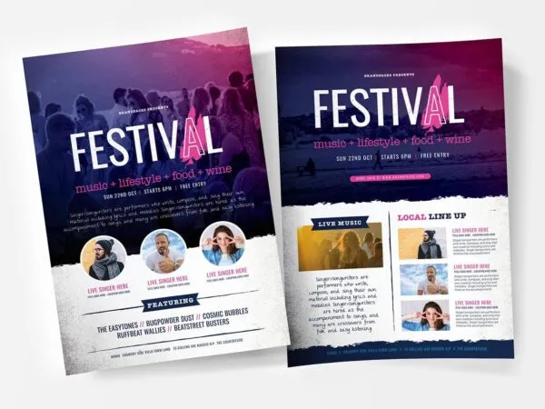 Modern Urban Festival Event Flyer and Poster Templates 1
