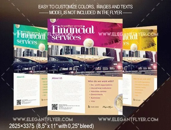 Modern Urban Financial Services Flyer and Facebook Cover Template 1